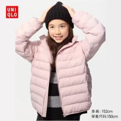 优衣库 童装男女童PUFFTECH空气棉服可机洗连帽外套486620 478123 478123/10水粉色