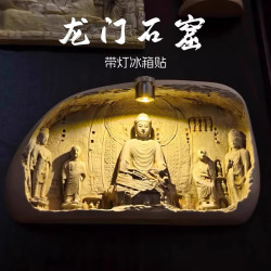 木易 洛阳龙门石窟发光冰箱贴纪念品牵手姐妹俑摆件博物馆文创伴手礼 龙门石窟发光冰箱贴