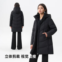 千仞岗 中长款连帽女士羽绒服