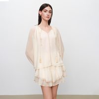 自巧 小个子波西米亚度假风雪纺套装裙女2026夏季新款物理防晒衬衫