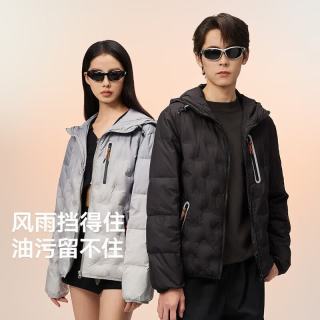 美力城 羽绒服男女装同款轻薄鹅绒情侣男士轻暖风外套186 黑色 S