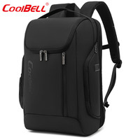 coolbell COOL BELL出差旅游收纳包可套拉杆箱男士大容量背包 CB-8268黑色 17寸