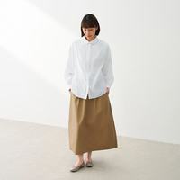 無印良品 MUJI 桑蚕丝混纺圆领长袖衬衫 米白色 L