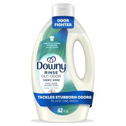 Downy Rinse 洗衣除味剂,清凉棉质香味,60 液体盎司(约 1.8 升),织物软化剂和洗衣气味去除冲洗剂,从源头防止异味,HE 兼容