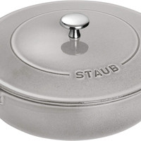 Staub Staub “Blazer Saute Pan Gray 26cm” 大型双手铸铁搪瓷锅兼容 Sukiyaki IH [日本官方促销] Braiser 40506-543