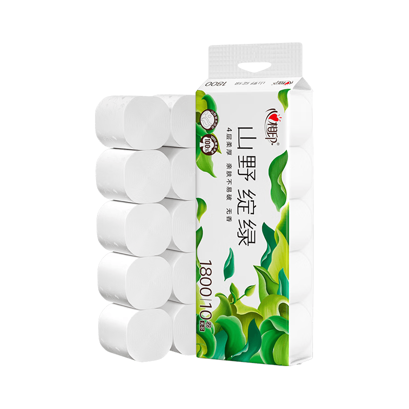 心相印 无芯卷纸 4层180g*10卷 可冲散卫生纸