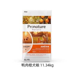 Pronature 进口狗粮鸭肉橙全价犬粮小型犬幼犬金毛大型犬成犬粮11.34kg