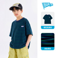 bluem 男童短袖T恤儿童上衣条纹夏季大童衣服男孩青少年童装A类