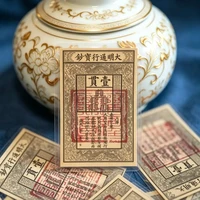 (先生推荐）国风手绘卡片三青手绘大明宝钞钱母手机贴纸卡片