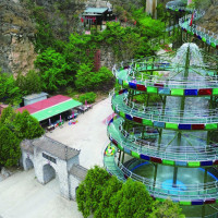 移动端:十渡东湖港风景区-门票+悠悠桥+瀑布群+（观光缆车/全景电梯）双程任选+栈道+天空之镜+眺望台+喊泉+漂流