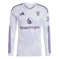 adidas 曼联球迷版客场速干足球长袖球衣 白色 2XL