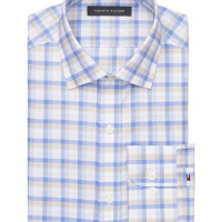TOMMY HILFIGER Flex常规版型防皱弹力斜纹衬衫