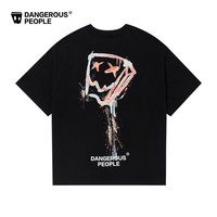 移动端：Dangerous People 泼墨设计 男士短袖T恤  黑色，白色 S，M，L，XL