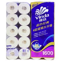 维达 卷纸蓝色经典有芯卷纸4层160克10卷纸，四人团