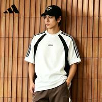 adidas t恤男女同款短袖夏季棉质百搭潮流宽松半袖休闲运动T恤L