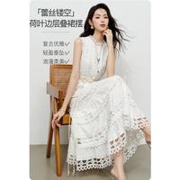 晚白 女士无袖连衣裙 2026
