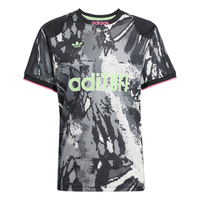 adidas 阿迪达斯 经典印花足球风运动休闲圆领短袖T恤 灰色 XS