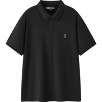 森马 POLO衫男夏季针织短袖 黑色 L
