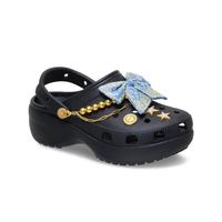 crocs 经典丹宁蝴蝶云朵洞洞鞋 厚底女士凉鞋