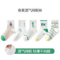 BANILACOO 儿童春夏薄款卡通棉袜 5双装