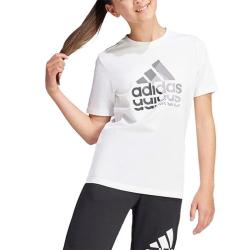 adidas 儿童简约百搭圆领休闲半袖T恤透气舒适运动短袖