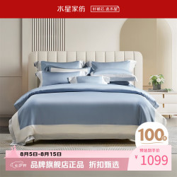水星家纺 100支新疆长绒棉四件套纯棉床单枕套被罩酒店套件 维纳岚黛四件套 1.5米床