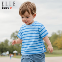 ELLE BABY 爆款*氨纶棉 柔软透气凉感吸汗条纹T恤(2件)
