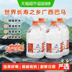 巴马百年 巴马 百年长寿山弱碱性饮用天然泉水办公家庭饮用冲奶5L*4桶大桶装