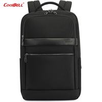 coolbell COOL BELL男士商务出差可套拉杆箱电脑包防水多功能大容量短途旅行背包 黑色8281