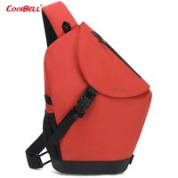 coolbell COOL BELL新款男士商务单肩斜挎包大容量户外运动防水多功能胸包 7207橙色