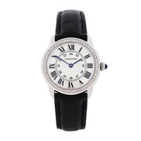 Cartier Ronde Solo 中性腕表 W6700155 白盘镶钻皮带