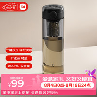 米家 磁吸设计 茶水分离杯 茶隔  黑色 800ml 1只