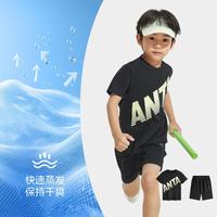 安踏 经典logo青少年运动套装男童运动服中大童速干短袖短裤夏童装