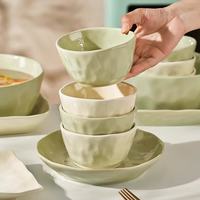 康琴 KANGQIN)奶油风陶瓷碗家用2026新款吃饭碗餐具面碗汤碗乔迁碗碟套装 6英寸面碗 6件套