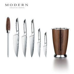 摩登MODERN轻奢刀具6件套装刀架不锈钢厨房组合菜刀家用乔迁礼品
