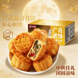 味滋源 中秋节月饼礼盒传统糕点月饼广式月饼500g/（约20枚）