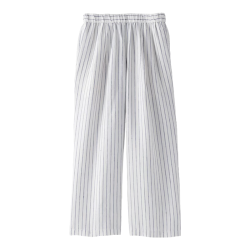 無印良品 MUJI 汉麻水洗宽版裤 米白色条纹 M 女士休闲裤