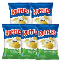 乐事 三人团 乐事RUFFLES莱芙士薯片82g*5包酸奶油洋葱味薯片休闲膨化零食