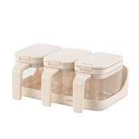 88VIP：LOCK&LOCK HTE440 调料盒塑料盐罐 420mL*3 白色 北欧风格