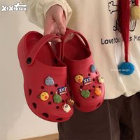 百亿补贴：细细条 趣味小怪兽本命年洞洞鞋男女儿童足弓支撑防滑亲子凉拖夏