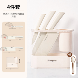 拜格 TGC61110 厨房刀具五件套+双面菜板+刀座+硅胶三件套 3CR13不锈钢 刀尖角度60°以上 刀柄长12.2cm 刃长17.8cm