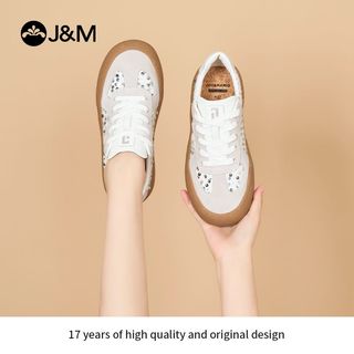 J&M快乐玛丽 厚底亮片 德训鞋
