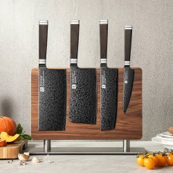 信作 大马士革钢刀具 JI-PW-6PC01 刀具套装 刀尖角度60°以上 刀柄长12.4cm 刃长18.2cm