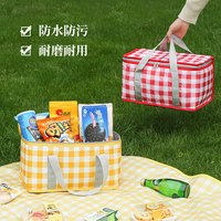 新款大号户外野餐包加厚方形饭盒保温包铝箔保温折叠篮