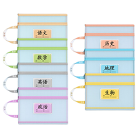 双层网纱拉链 初一7科语数英政史地生 文件袋