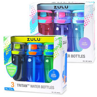 Zulu 美国进口ZULU儿童水杯水壶吸管杯473ml*3支装 硅胶软吸嘴抗摔防漏