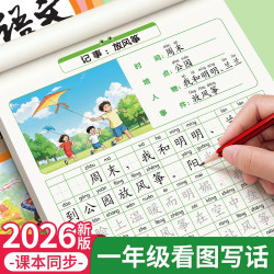看图写话字帖一二年级上册下册小学生专用练字帖每日