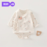 婧麒 JQ婧麒婴儿春秋款连体衣新生儿衣服0-6个月宝宝包屁衣偏开三角哈