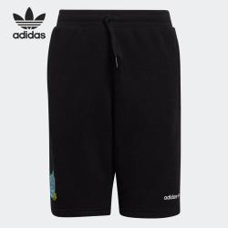 adidas 夏季户外运动短裤薄款透气休闲轻盈宽松男童裤子