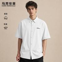马克华菲 青年百搭短袖衬衫 白色 XL